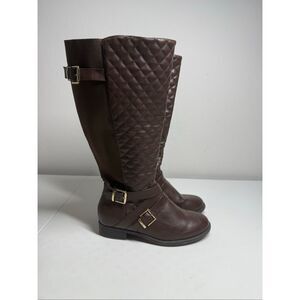 Torrid Wide Calf Brown Quilted Riding Boots Size 11 See Description